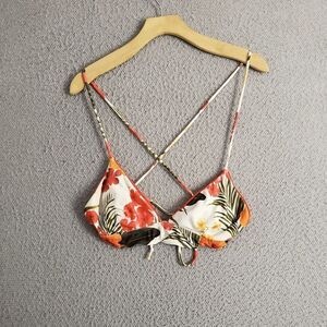 Guess Women's USA Made Hibiscus Bikini Set  Strappy String Bikini Large